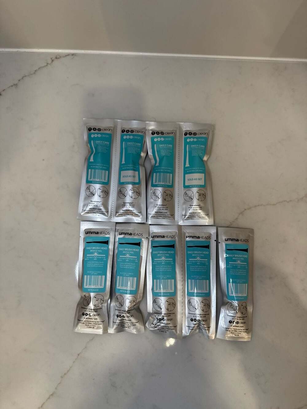 TAO Clean Umma Heads Daily Brush Head Replacement 9-Pack Matte Black